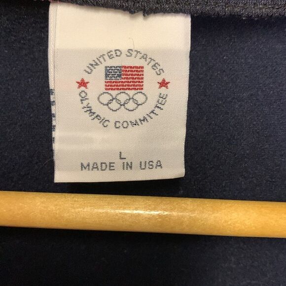 Vintage USA Olympic Committee Navy Full Zip Athletic Track Jacket Size L - Picture 4 of 12